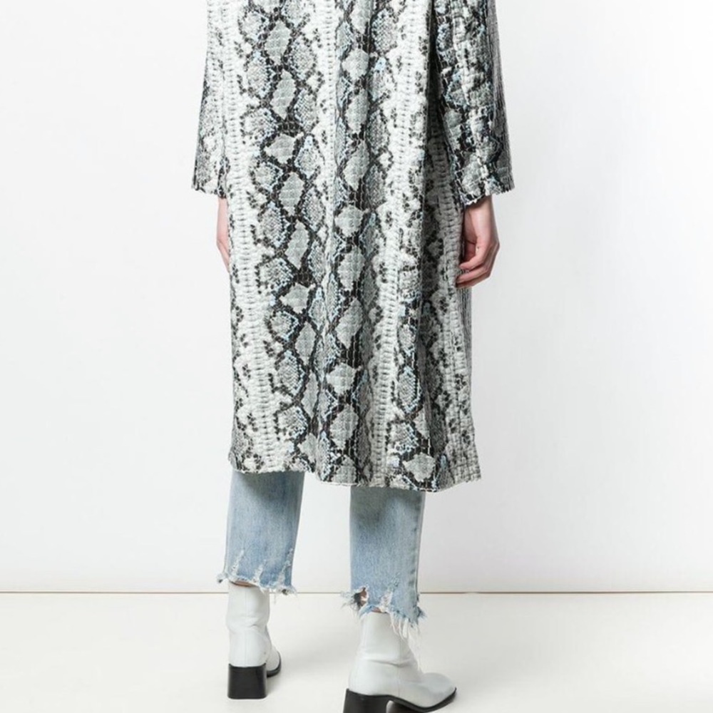 Python vegan leather coat